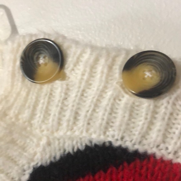 BP. Cream/Red/Black Oversized Knit Sweater - Picture 5 of 7